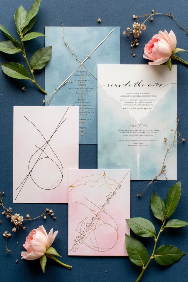 geometric wedding invitation designs