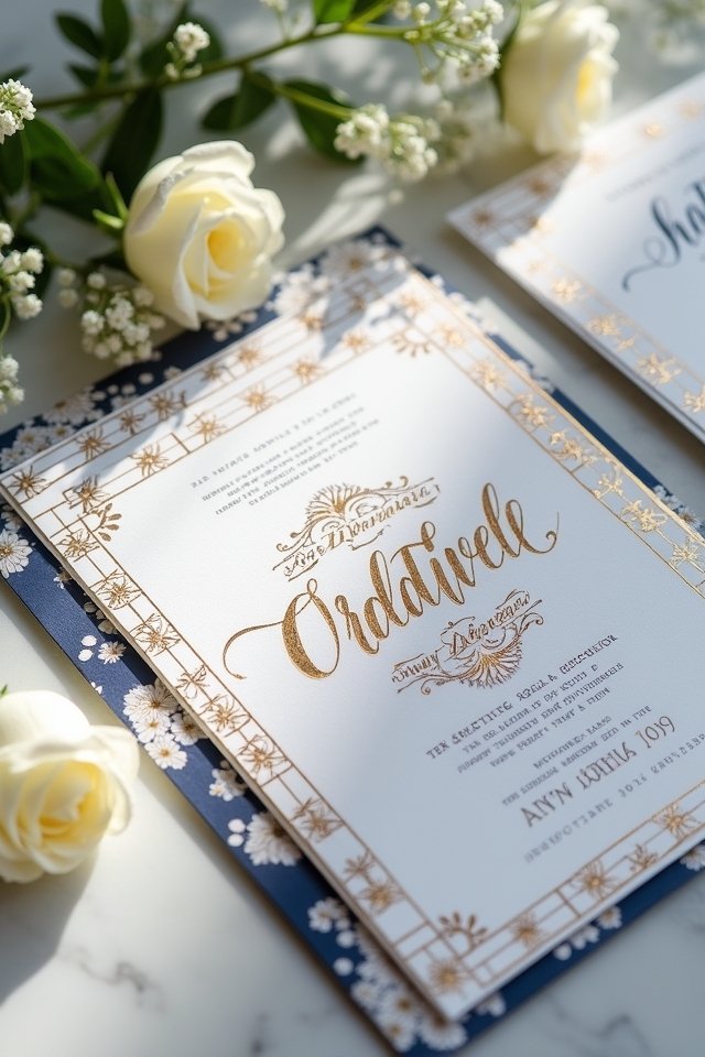 geometric wedding invitation elegance