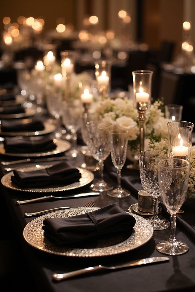 glamorous black and silver