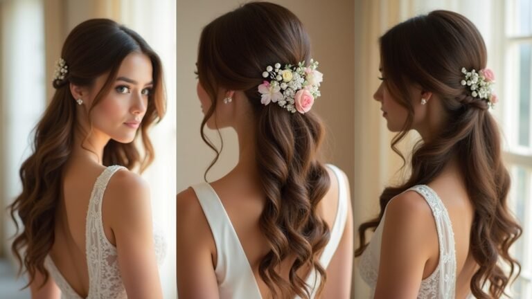 glamorous bridal down hairstyles