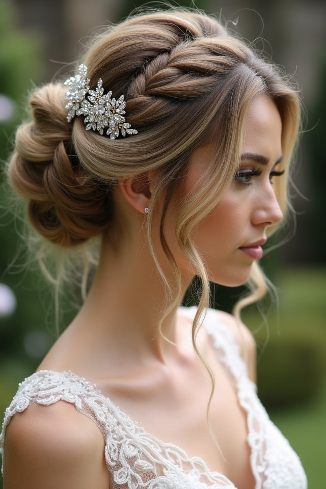 glamorous bridal updo accessories