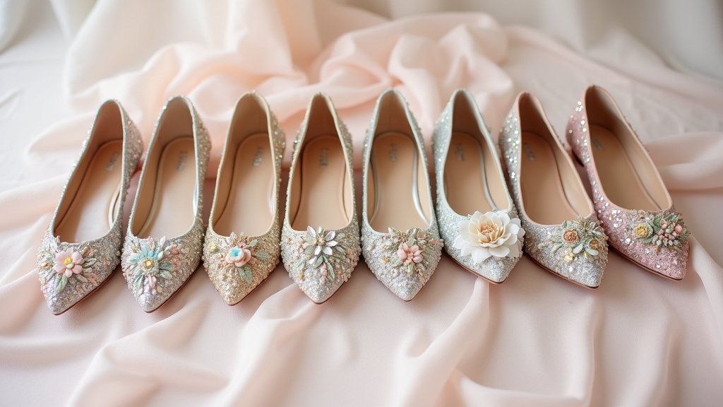glamorous embellished wedding flats