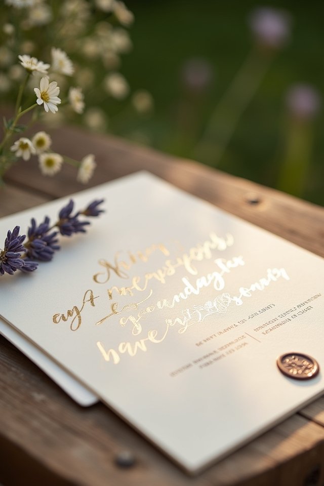 glamorous foil stamping invitations