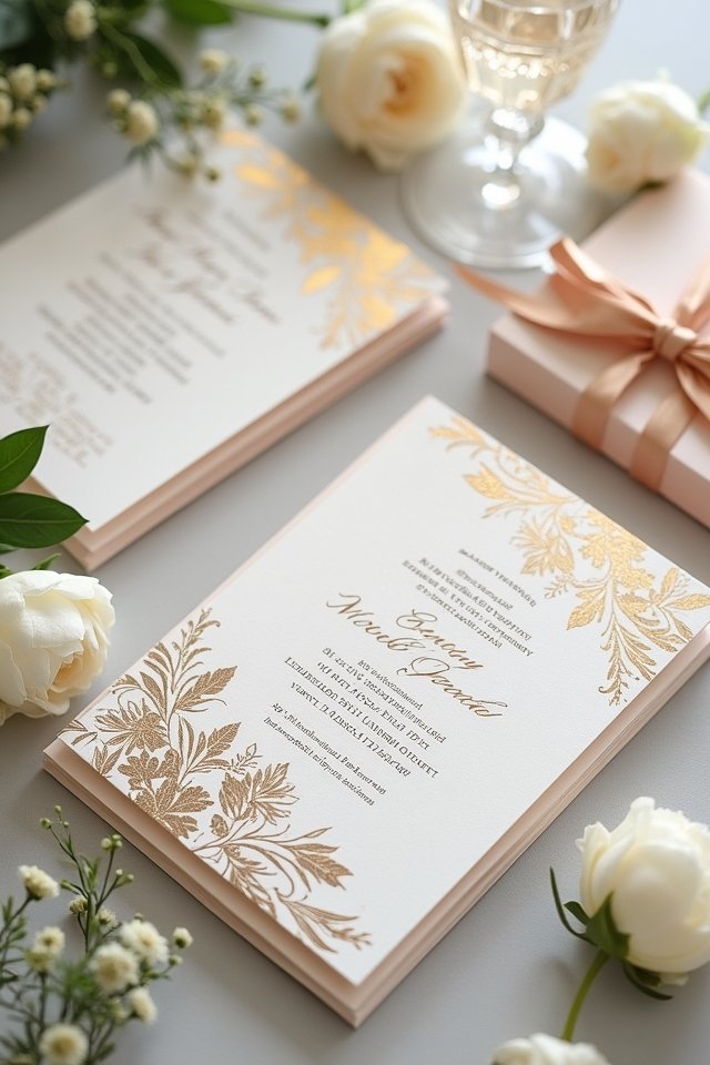 glamorous foil wedding invitations