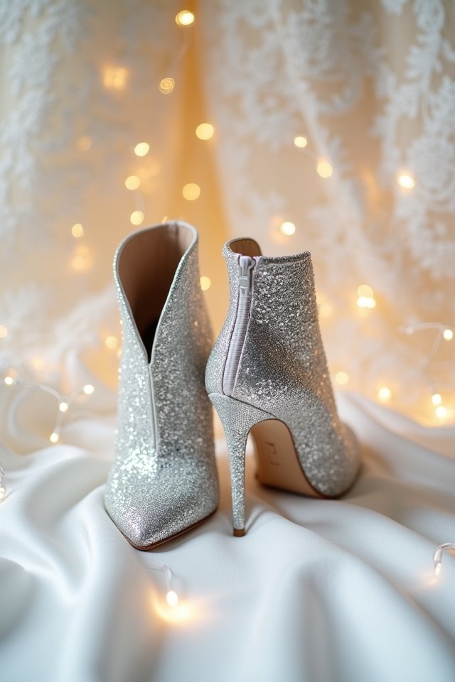 glamorous glittering bridal booties
