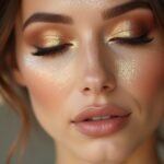 glamorous gold and bronze makeup