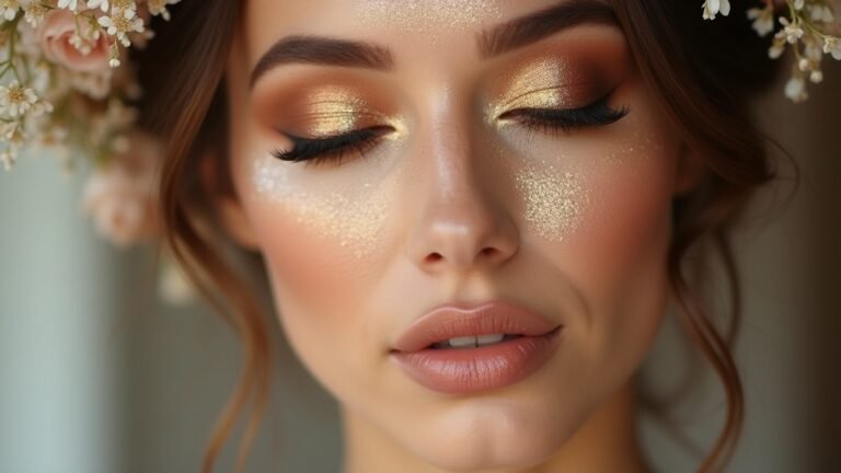 glamorous gold and bronze makeup