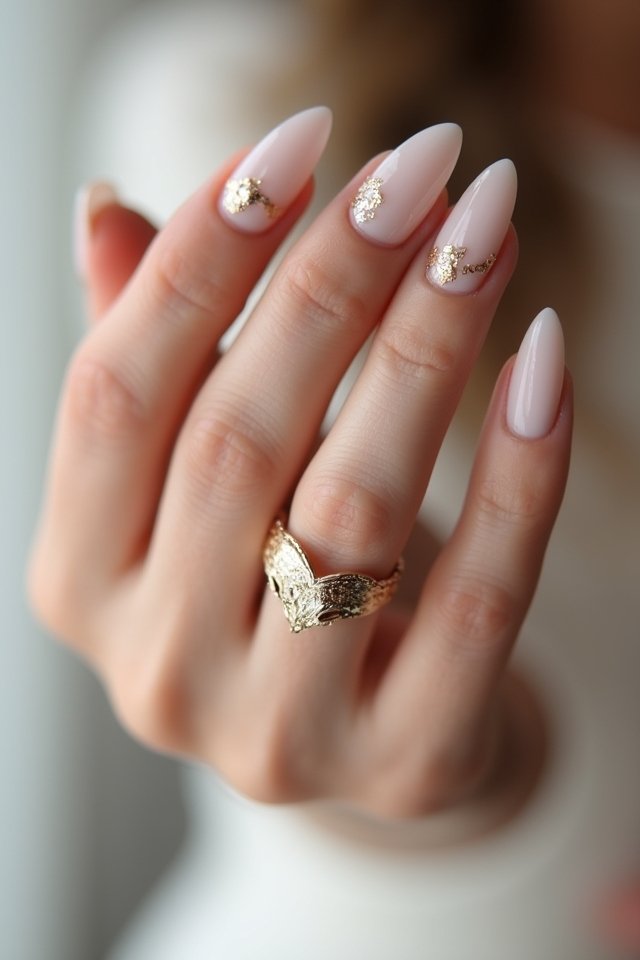glamorous gold foil nails