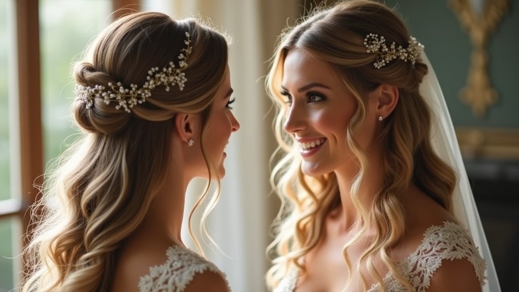 glamorous half up wedding hairstyles