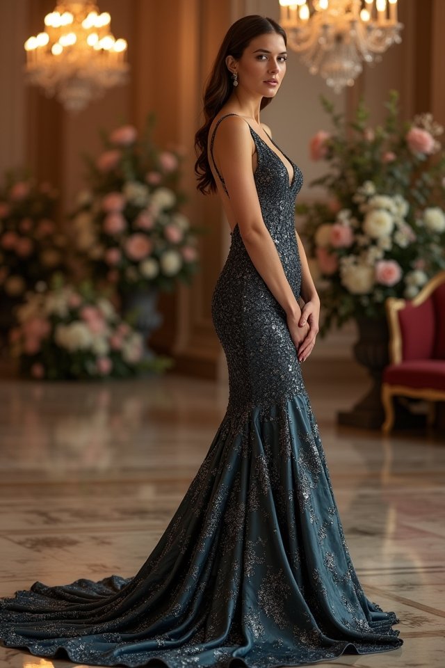 glamorous mermaid silhouette gown