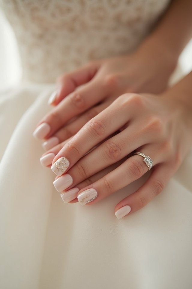 glamorous metallic engagement nails