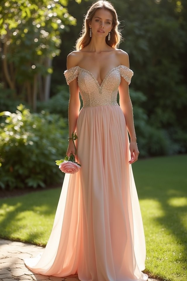 glamorous off the shoulder elegance