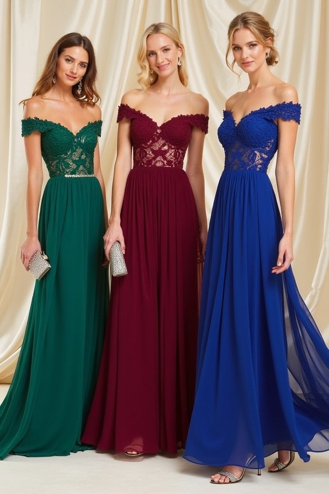 glamorous off the shoulder elegance