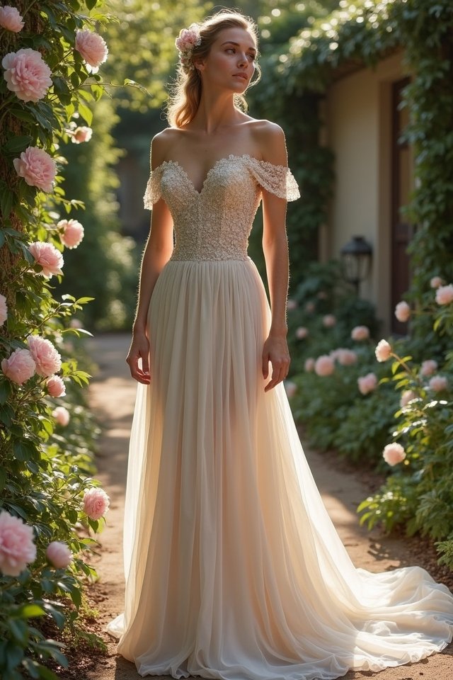 glamorous off the shoulder elegance