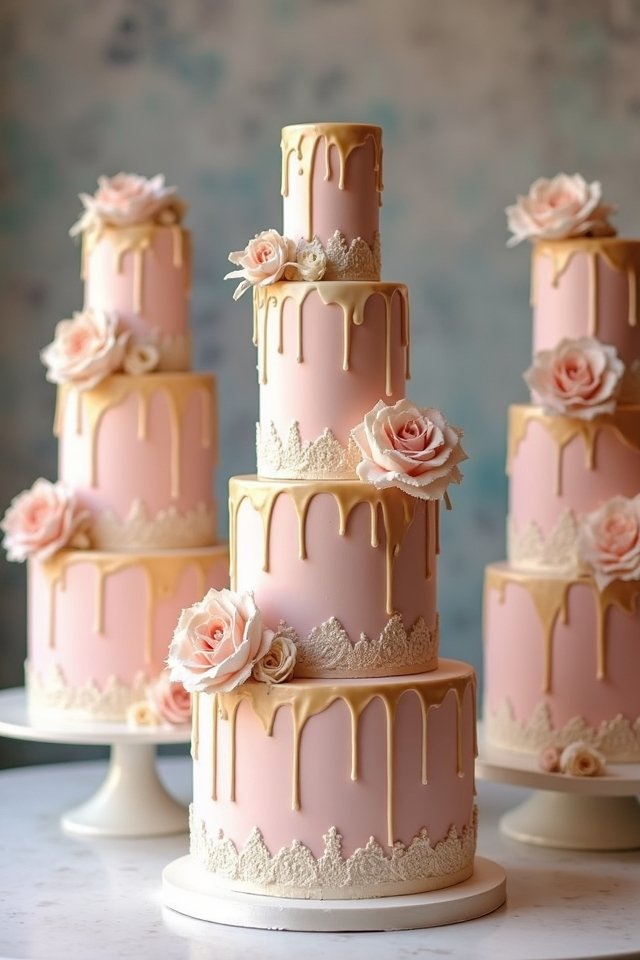 glamorous pastel drip cake