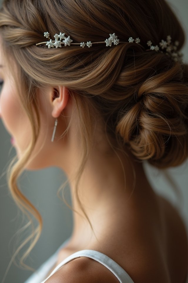 glamorous side swept curls elegance