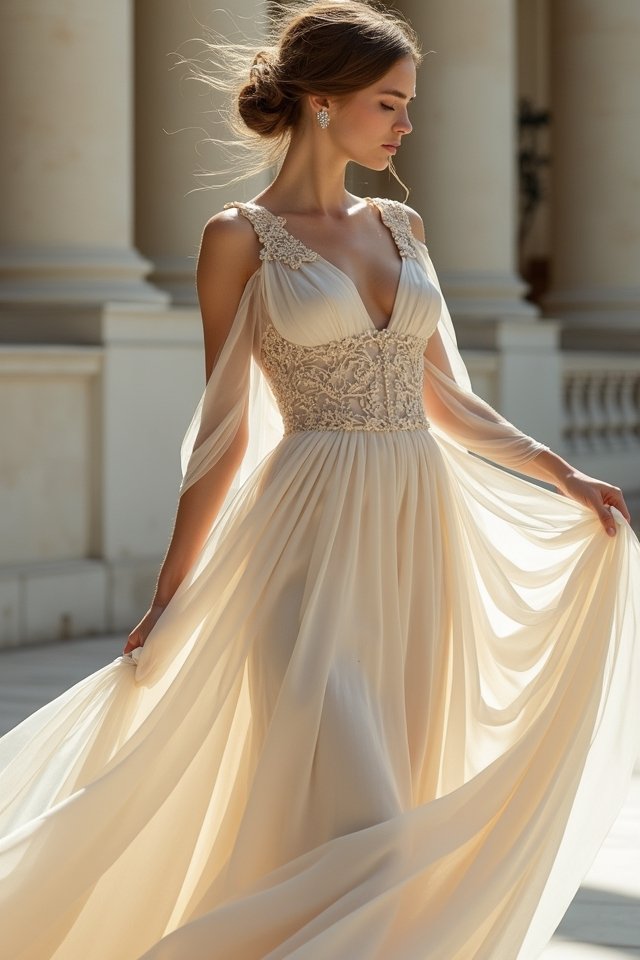 glamorous silk wedding dress