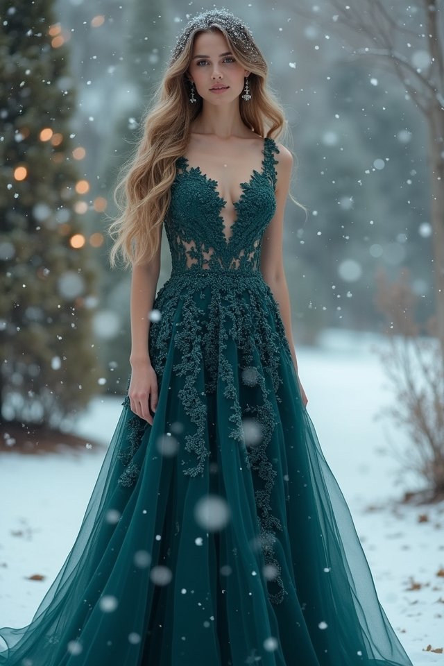 glamorous winter wedding attire