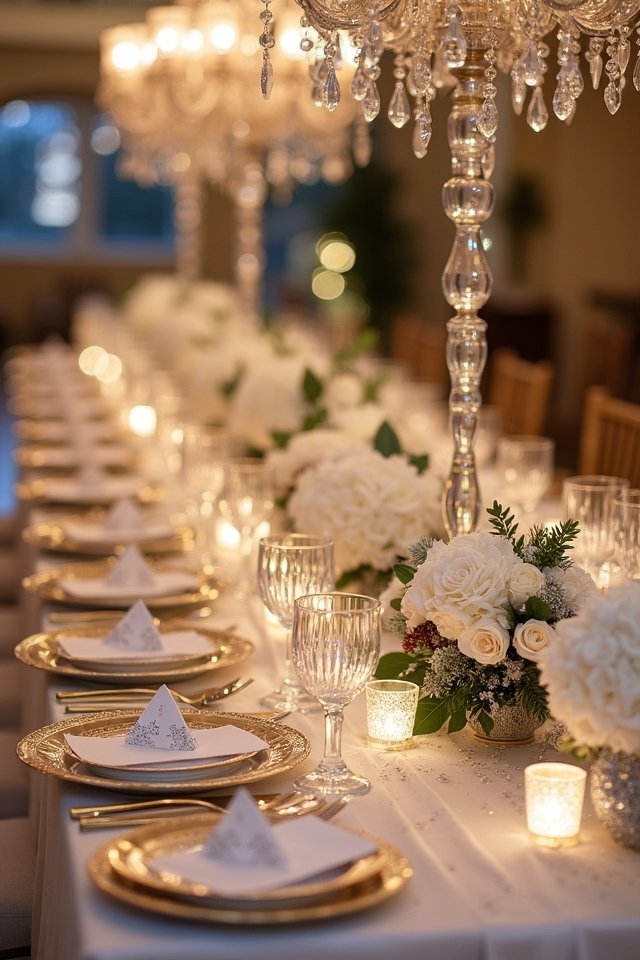 glittering winter wedding decor