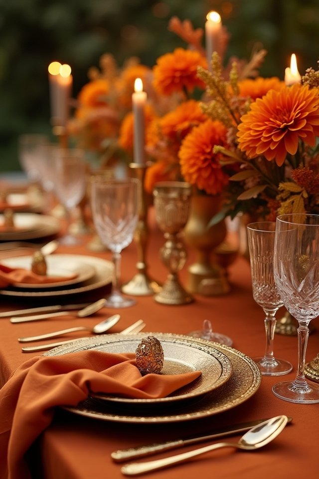gold and burnt orange elegance