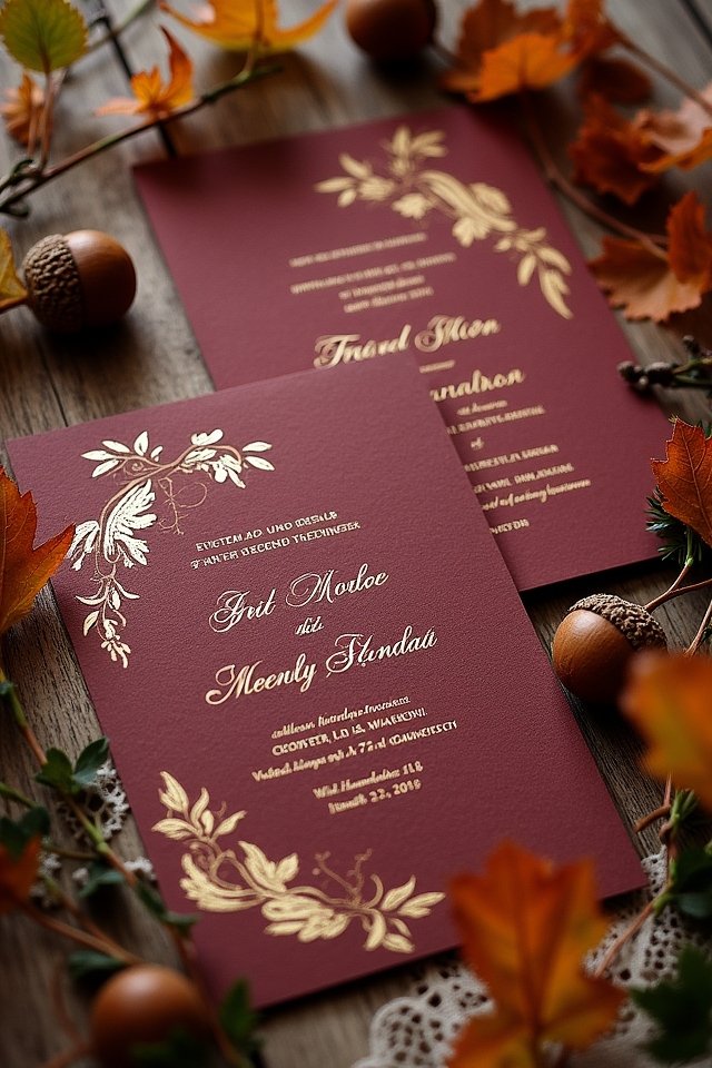gold foil wedding invitations
