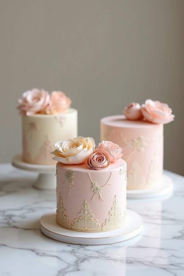 gold leaf wedding cake