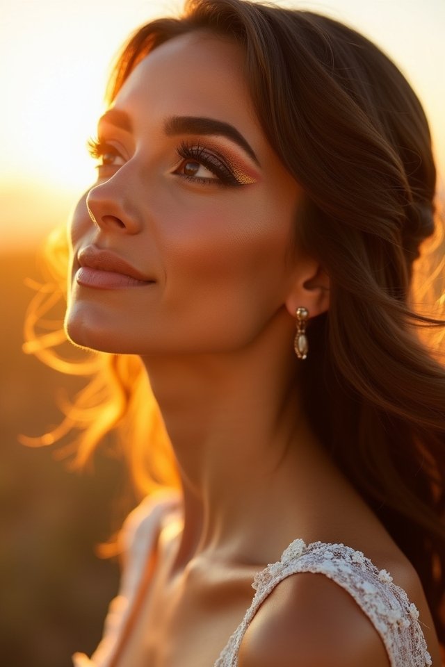 golden hour bridal glow