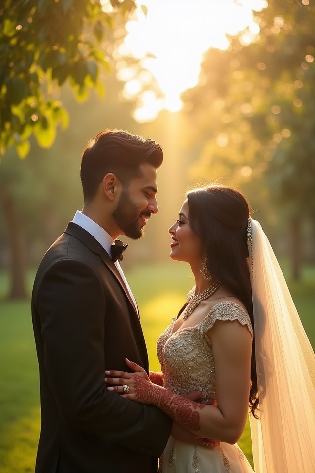 golden hour wedding photography