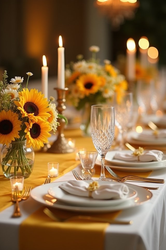 golden yellow wedding decor