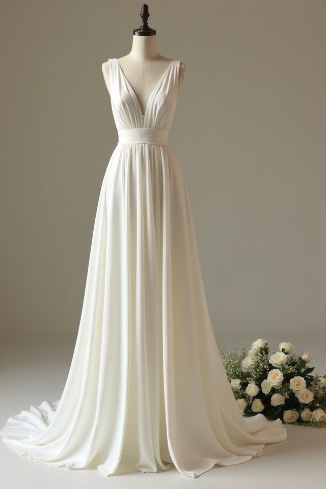 graceful glamour v neck dress