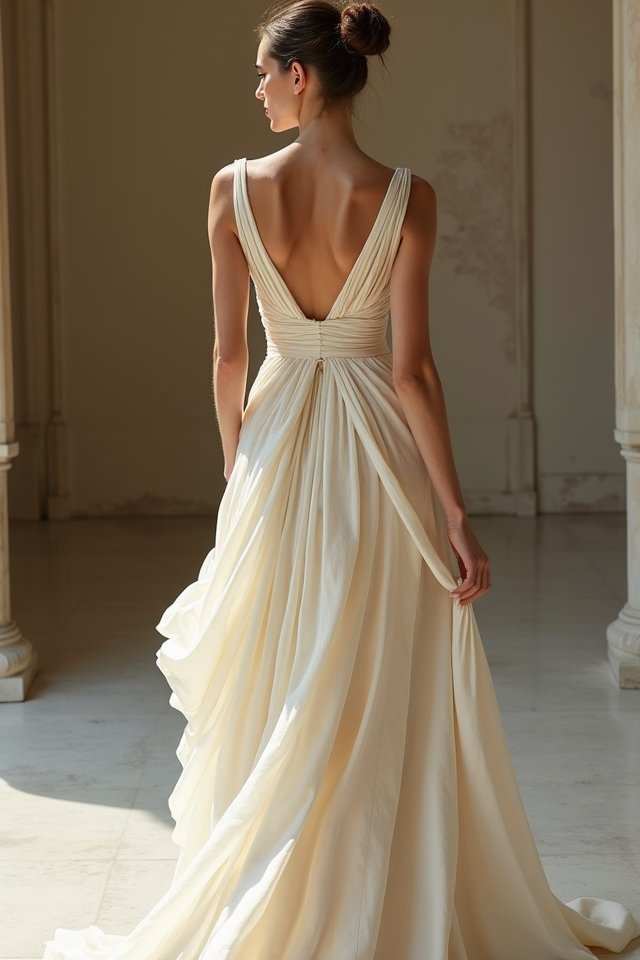 grecian goddess wedding gown