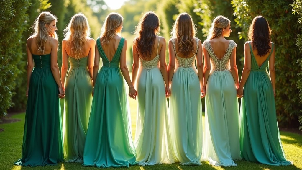 green bridal guest dresses
