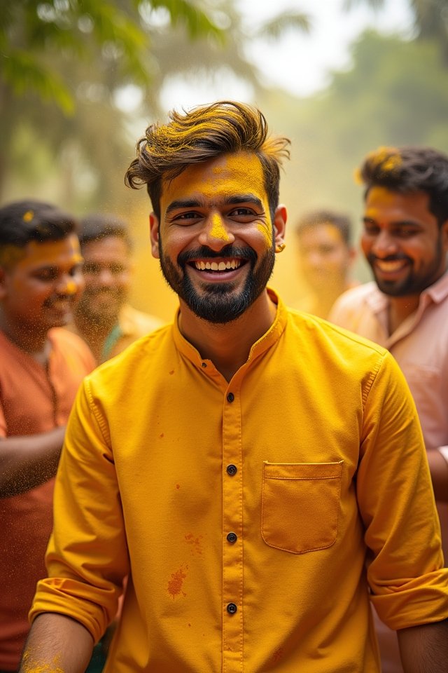 groom s joyful haldi expressions
