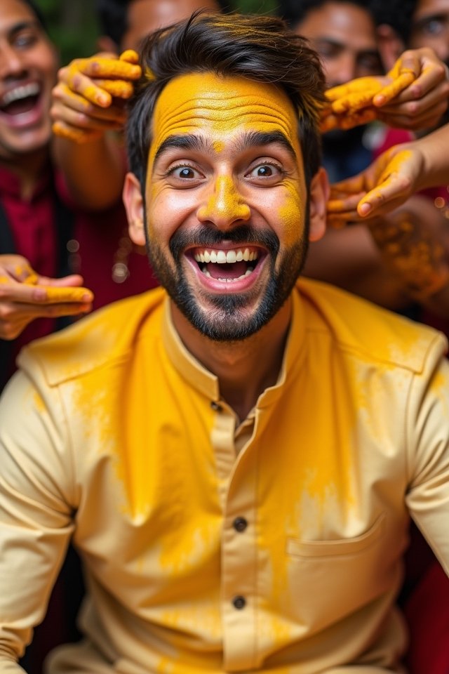 groom s joyful haldi surprise