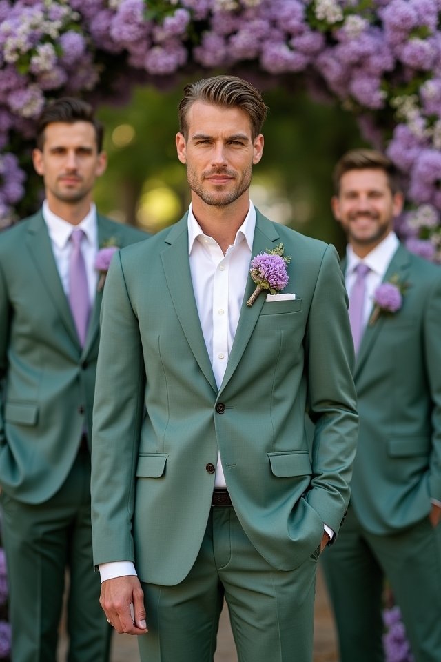 groom s purple boutonniere style