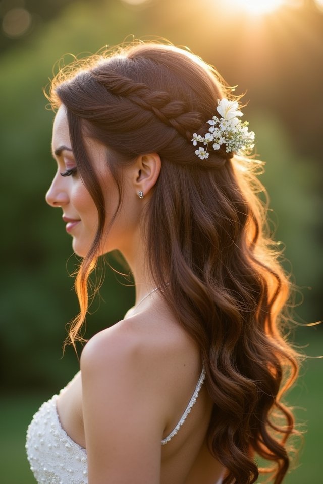 half up braided elegance