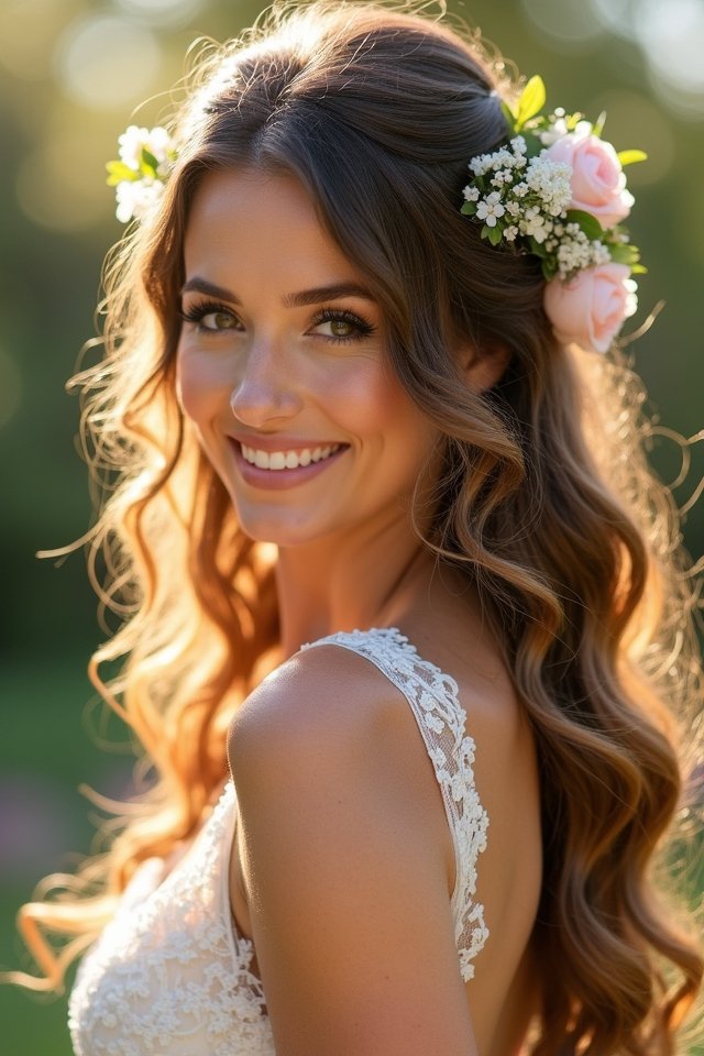 half up half down waves