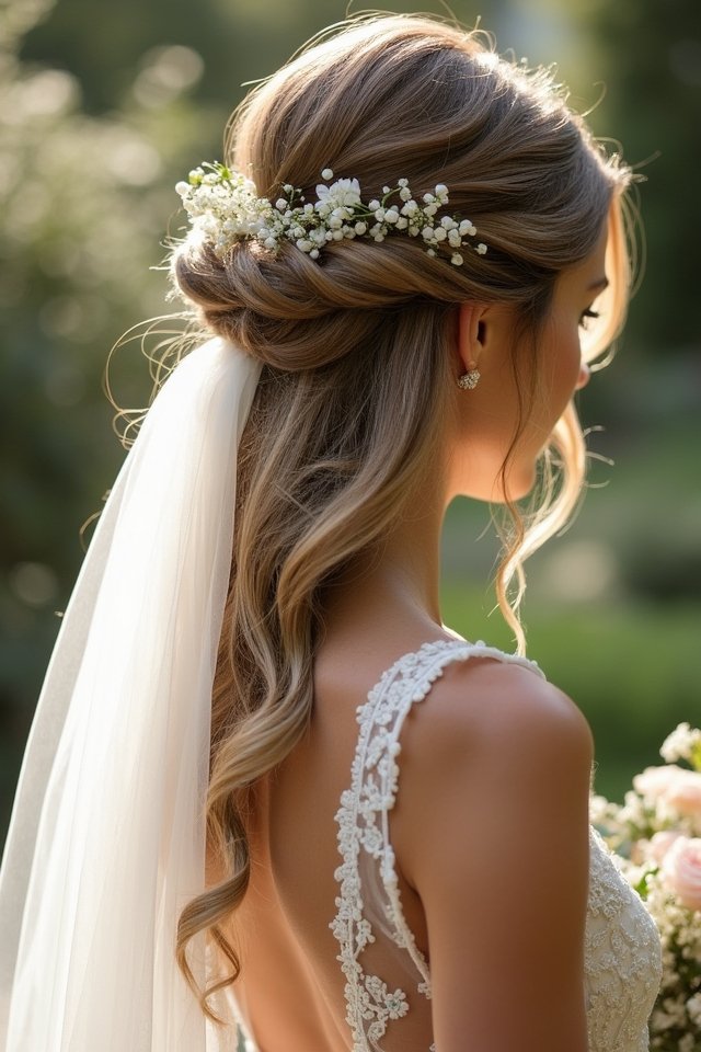 half up veil elegance