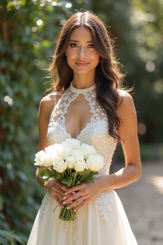 halter neck bridal elegance