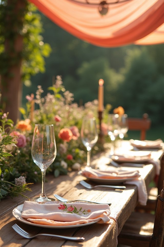 hand painted artistic table settings