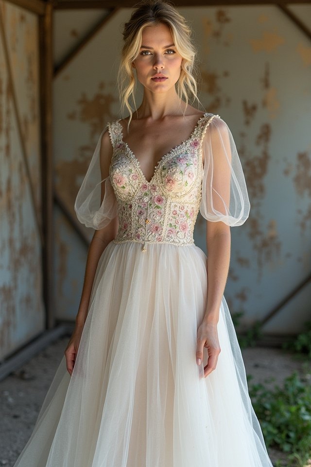 hand painted bridal masterpiece gown