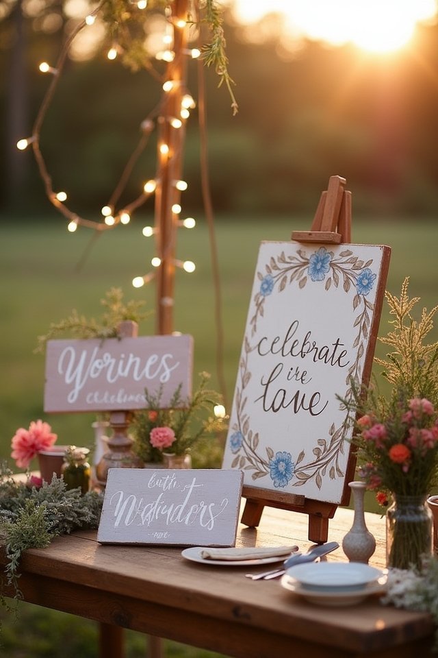 hand painted wedding signage ideas