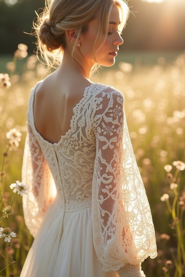 handmade crochet wedding dress