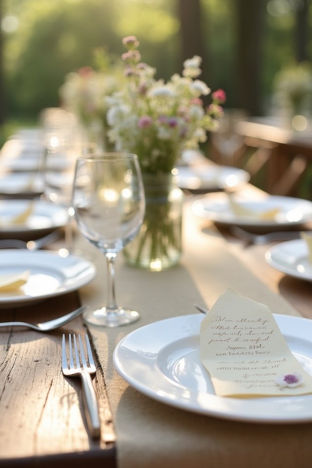 handwritten rustic name cards