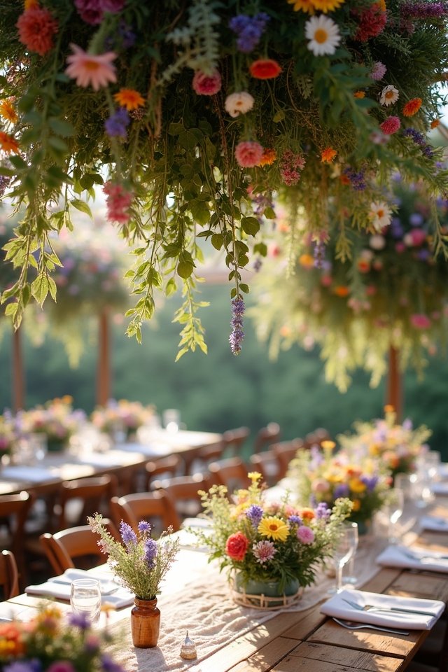 hanging floral wedding decor