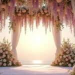 hanging flowers wedding altar