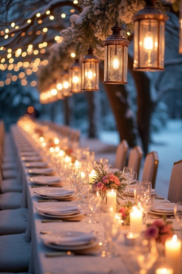 hanging lanterns create ambiance