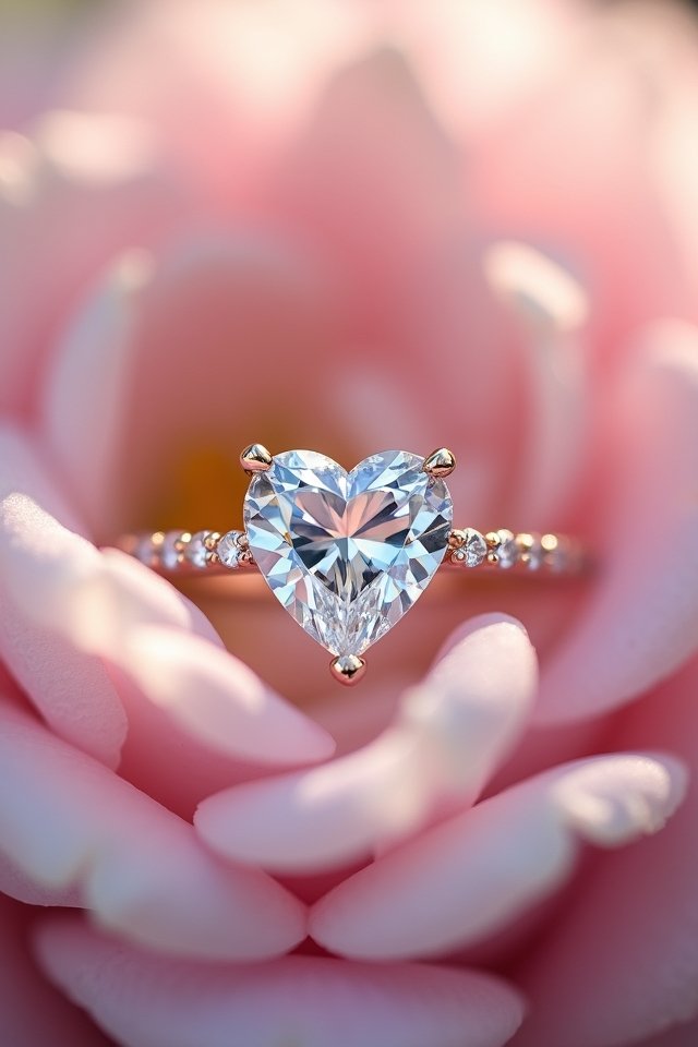 heart shaped diamond engagement ring