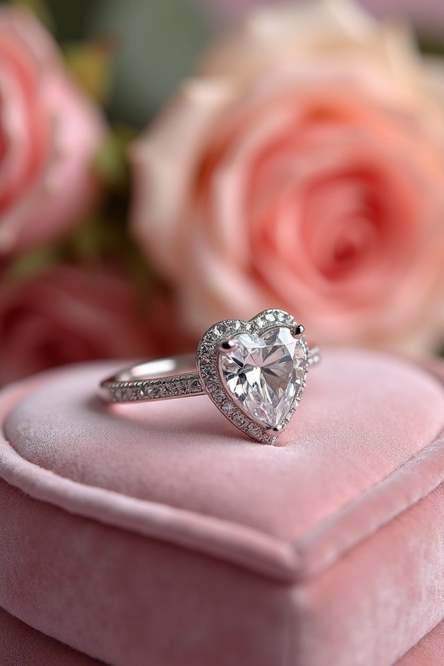 heart shaped engagement ring elegance