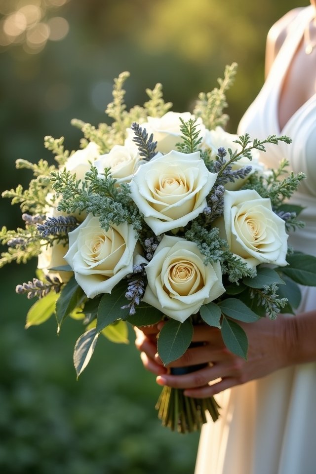 herbs enhance wedding bouquet